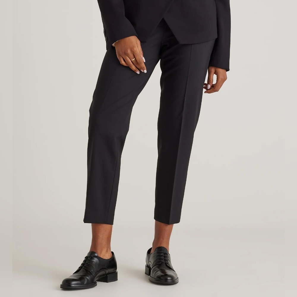 Everlane Slim Wool Trouser Pants In Black Women's 12